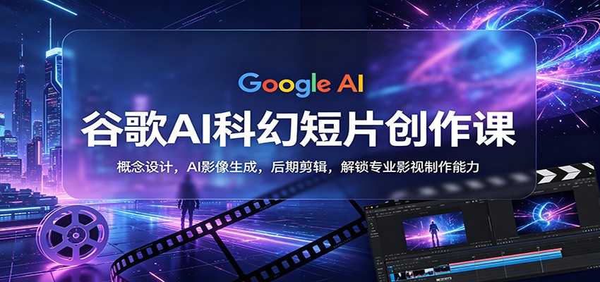 谷歌AI科幻短片创作课：概念设计，AI影像生成，后期剪辑，解锁专业影视制作能力-齐力副业