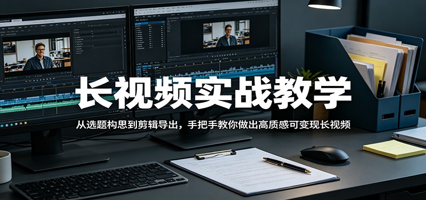 长视频实战教学，从选题构思到剪辑导出，手把手教你做出高质感可变现长视频-齐力副业