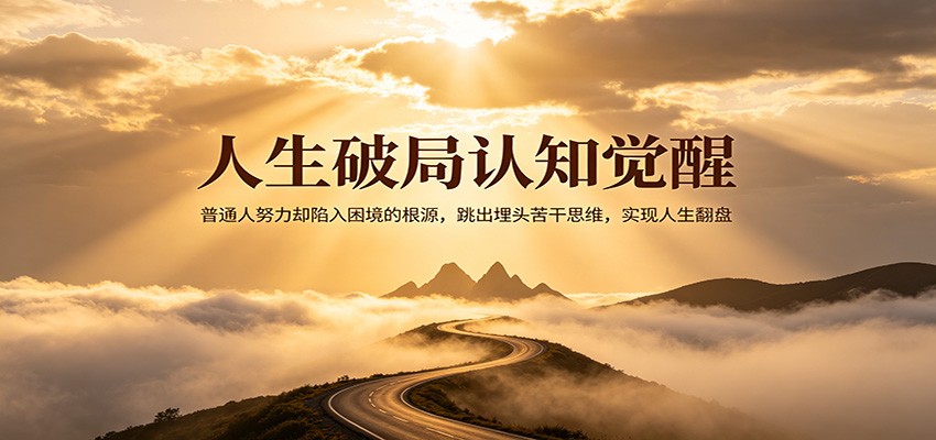 人生破局认知觉醒，普通人努力却陷入困境的根源，跳出埋头苦干思维，实现人生翻盘-齐力副业