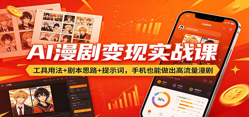 AI漫剧变现实战课：工具用法+剧本思路+提示词，手机也能做出高流量漫剧-齐力副业