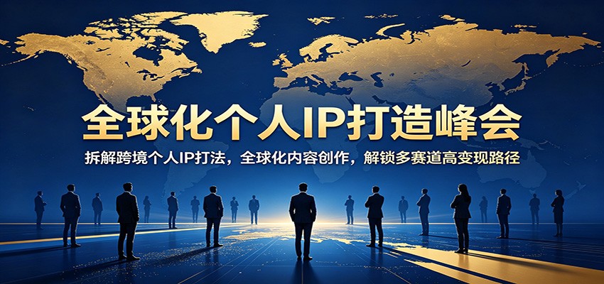 全球化个人IP打造峰会：拆解跨境个人IP打法，全球化内容创作，解锁多赛道高变现路径-齐力副业