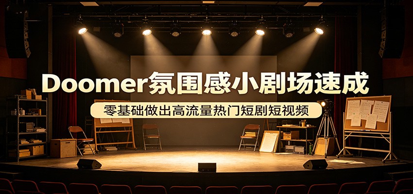 Doomer氛围感小剧场速成，零基础做出高流量热门短剧短视频-齐力副业