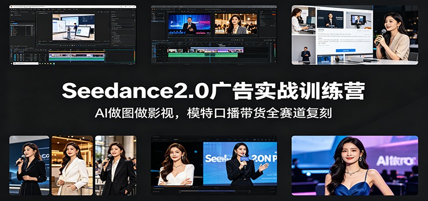 Seedance2.0广告实战训练营：AI做图做影视，模特口播带货全赛道复刻-齐力副业
