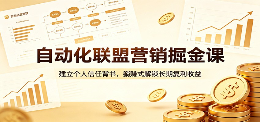 自动化联盟营销掘金课：建立个人信任背书，躺赚式解锁长期复利收益-齐力副业