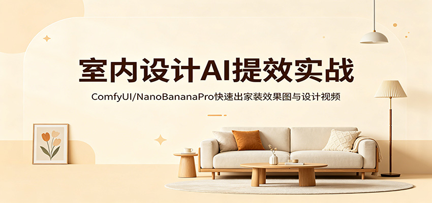 室内设计AI提效实战：ComfyUI/NanoBananaPro快速出家装效果图与设计视频-齐力副业