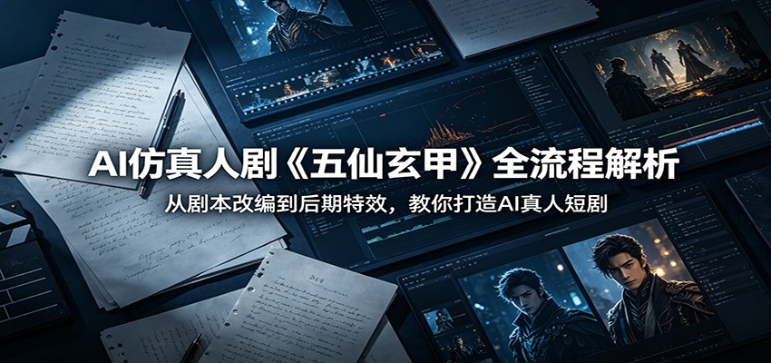 AI仿真人剧《五仙玄甲》全流程解析：从剧本改编到后期特效，教你打造AI真人短剧-齐力副业