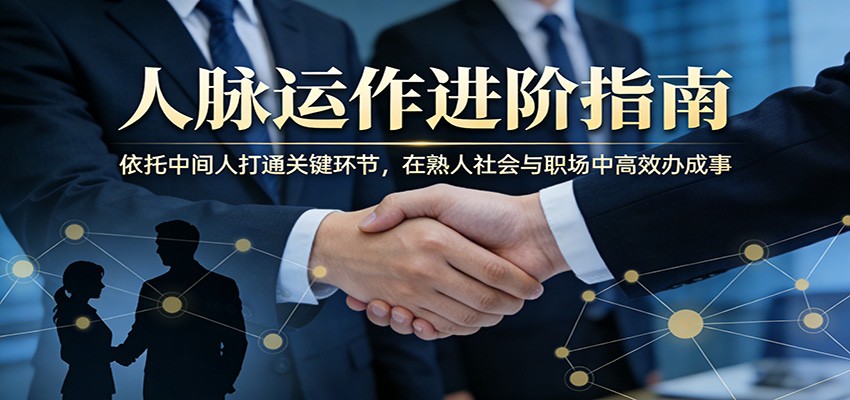 付费文章：人脉运作进阶指南，依托中间人打通关键环节，在熟人社会与职场中高效办成事-齐力副业