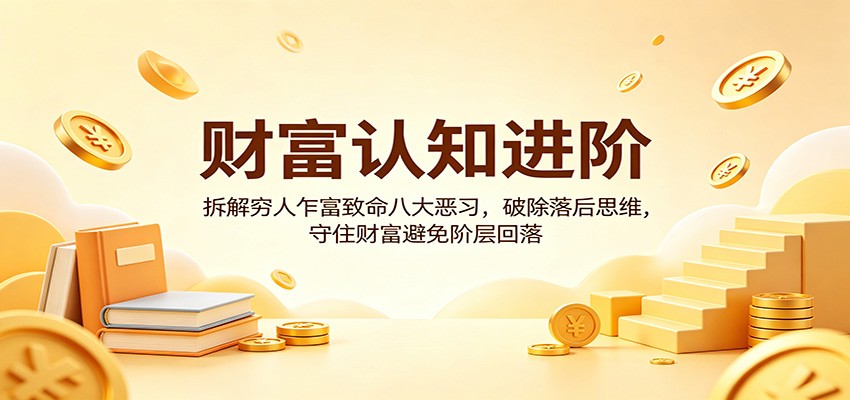 财富认知进阶：拆解穷人乍富致命八大恶习，破除落后思维，守住财富避免阶层回落-齐力副业