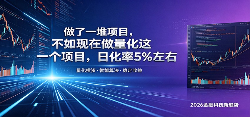 做了一堆项目，不如现在做量化这一个项目，模式简单，收益可控-齐力副业
