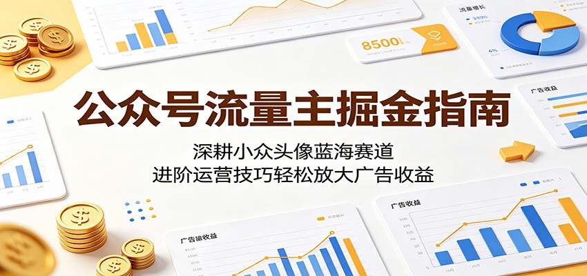 公众号流量主掘金指南:深耕小众头像蓝海赛道,进阶运营技巧轻松放大广告收益-齐力副业