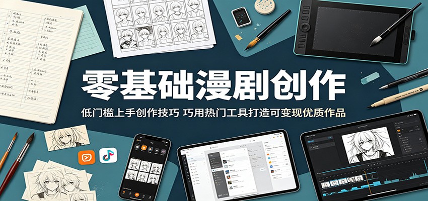 零基础漫剧创作:低门槛上手创作技巧,巧用热门工具打造可变现优质作品-齐力副业