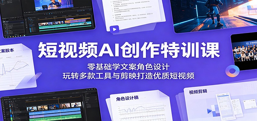 短视频AI创作特训课:零基础学文案角色设计,玩转多款工具与剪映打造优质短视频-齐力副业