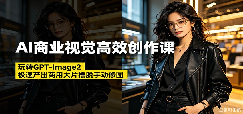AI商业视觉高效创作课:玩转GPT-Image2,极速产出商用大片摆脱手动修图-齐力副业
