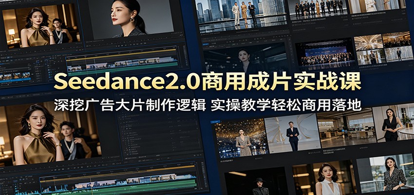 Seedance2.0商用成片实战课:深挖广告大片制作逻辑,实操教学轻松商用落地-齐力副业