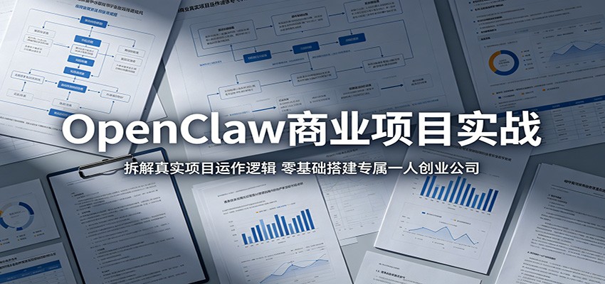 OpenClaw商业项目实战：拆解真实项目运作逻辑，零基础搭建专属一人创业公司-齐力副业