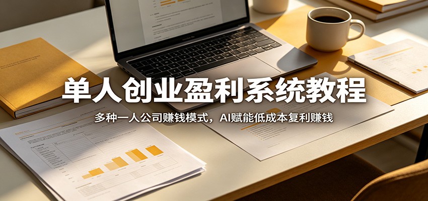 单人创业盈利系统教程：多种一人公司赚钱模式，AI赋能低成本复利赚钱-齐力副业