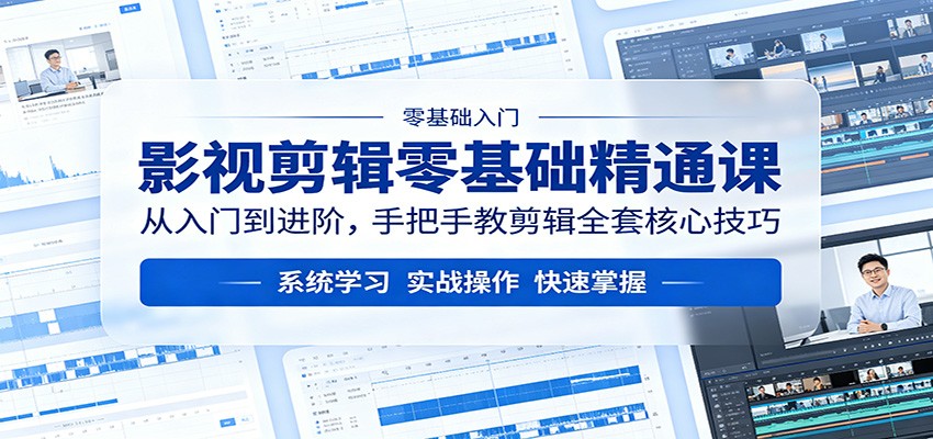 影视剪辑零基础精通课：从入门到进阶，手把手教剪辑全套核心技巧-齐力副业