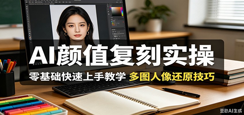 AI颜值复刻实操,零基础快速上手教学,多图人像还原技巧-齐力副业