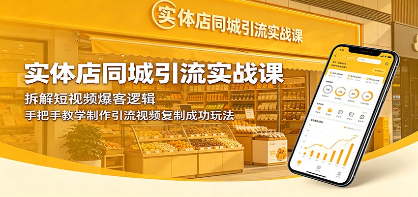 实体店同城引流实战课:拆解短视频爆客逻辑,手把手教学制作引流视频复制成功玩法-齐力副业
