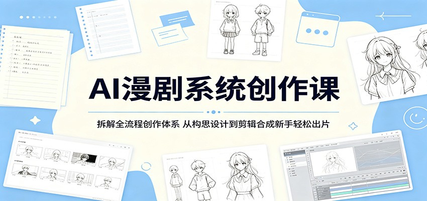 AI漫剧系统创作课:拆解全流程创作体系,从构思设计到剪辑合成新手轻松出片-齐力副业