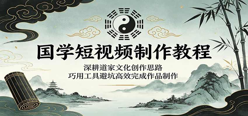 国学短视频制作教程:深耕道家文化创作思路,巧用工具避坑高效完成作品制作-齐力副业
