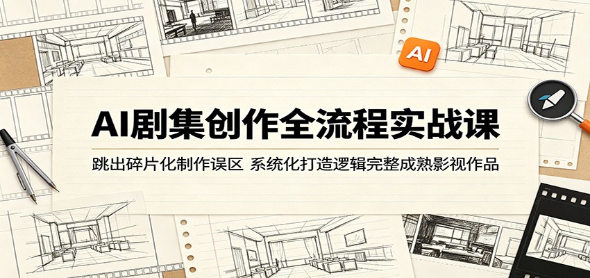 AI剧集创作全流程实战课:跳出碎片化制作误区,系统化打造逻辑完整成熟影视作品-齐力副业
