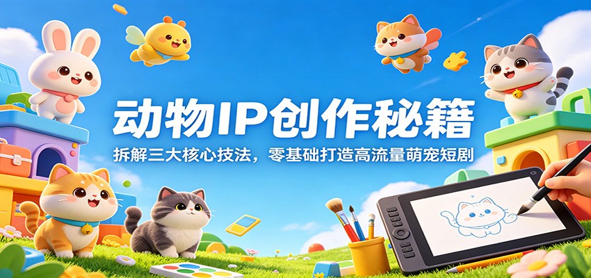 动物IP创作秘籍：拆解三大核心技法，零基础打造高流量萌宠短剧-齐力副业