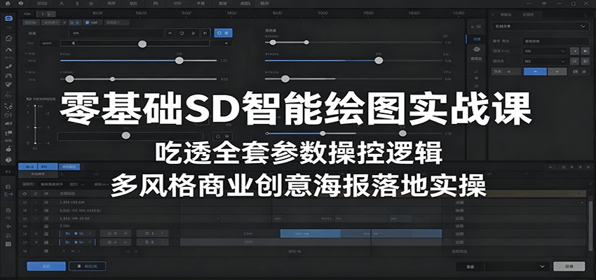 零基础SD智能绘图实战课:吃透全套参数操控逻辑,多风格商业创意海报落地实操-齐力副业