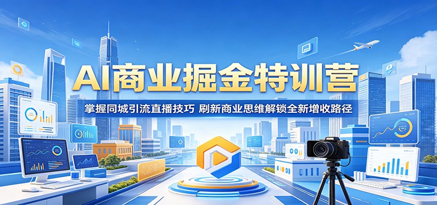 AI商业掘金特训营:掌握同城引流直播技巧,刷新商业思维解锁全新增收路径-齐力副业