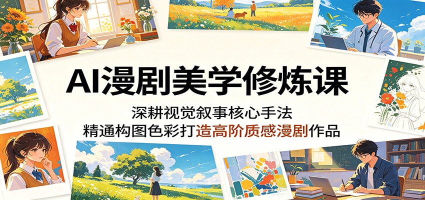 AI漫剧美学修炼课：深耕视觉叙事核心手法，精通构图色彩打造高阶质感漫剧作品-齐力副业