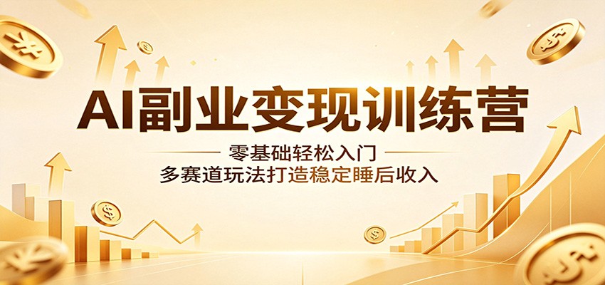 AI副业变现训练营：零基础轻松入门，多赛道玩法打造稳定睡后收入-齐力副业