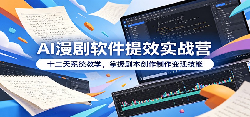 AI漫剧软件提效实战营:十二天系统教学,掌握剧本创作制作变现技能-齐力副业