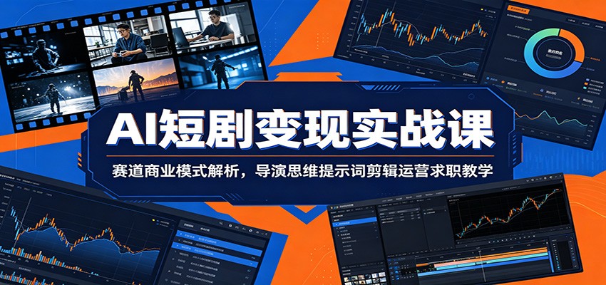 AI短剧变现实战课：赛道商业模式解析，导演思维提示词剪辑运营求职教学-齐力副业
