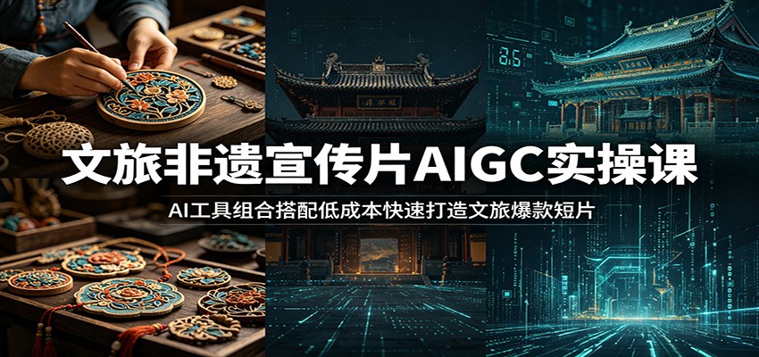 文旅非遗宣传片AIGC实操课:AI工具组合搭配低成本快速打造文旅爆款短片-齐力副业