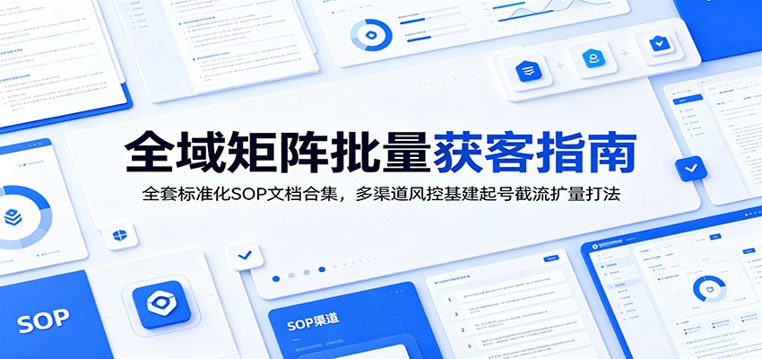 全域矩阵批量获客指南：全套标准化SOP文档合集，多渠道风控基建起号截流扩量打法-齐力副业