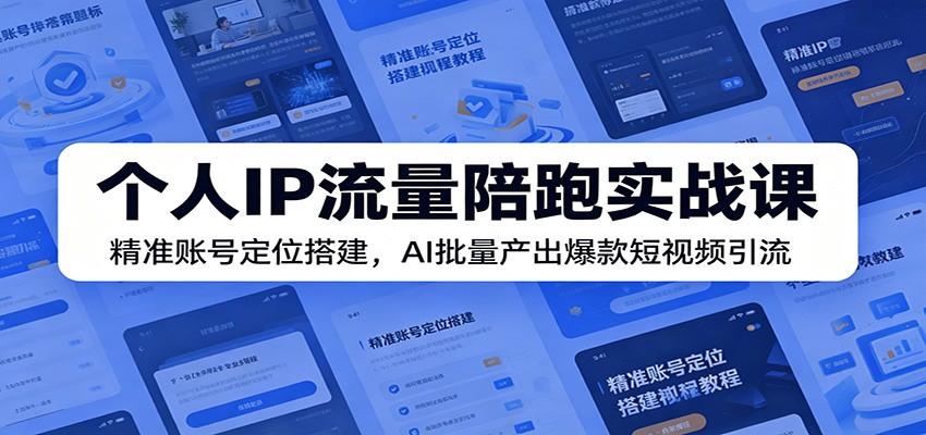 个人IP流量陪跑实战课：精准账号定位搭建，AI批量产出爆款短视频引流-齐力副业