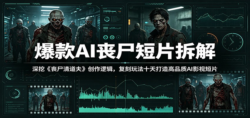 爆款AI丧尸短片拆解：深挖《丧尸清道夫》创作逻辑，复刻玩法快速打造高品质AI影视短片-齐力副业