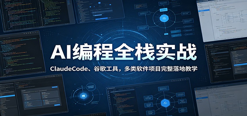 AI编程全栈实战:ClaudeCode、谷歌工具,多类软件项目完整落地教学-齐力副业