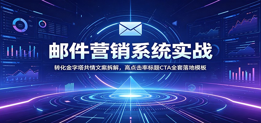 邮件营销系统实战：转化金字塔共情文案拆解，高点击率标题CTA全套落地模板-齐力副业
