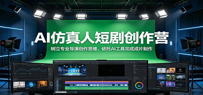 AI仿真人短剧创作营：树立专业导演创作思维，依托AI工具完成成片制作-齐力副业