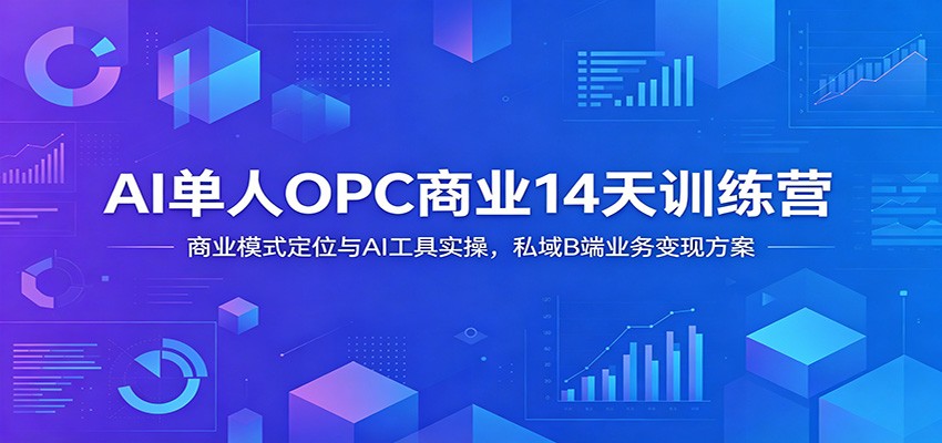 AI单人OPC商业14天训练营：商业模式定位与AI工具实操，私域B端业务变现方案-齐力副业
