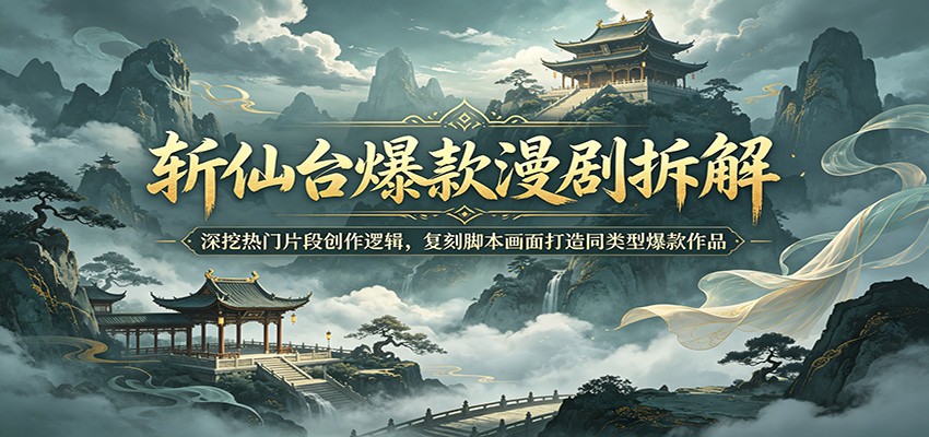 斩仙台爆款漫剧拆解：深挖热门片段创作逻辑，复刻脚本画面打造同类型爆款作品-齐力副业