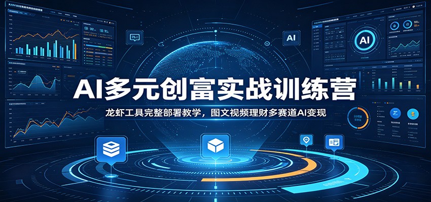 AI多元创富实战训练营：龙虾工具完整部署教学，图文视频理财多赛道AI变现-齐力副业