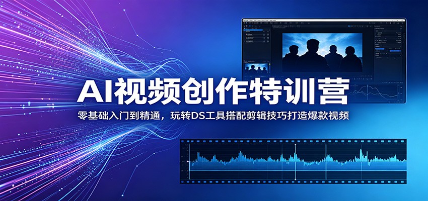 AI视频创作特训营:零基础入门到精通,玩转DS工具搭配剪辑技巧打造爆款视频-齐力副业