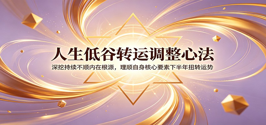 人生低谷转运调整心法：深挖持续不顺内在根源，理顺自身核心要素下半年扭转运势-齐力副业