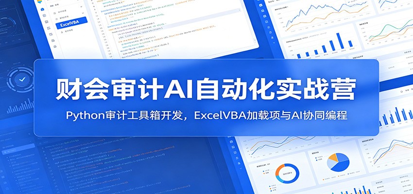 财会审计AI自动化实战营：Python审计工具箱开发，ExcelVBA加载项与AI协同编程-齐力副业