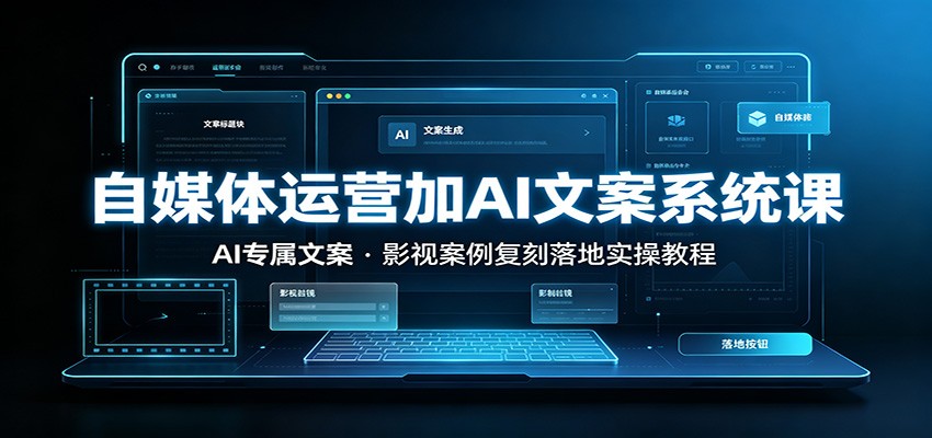 自媒体运营加AI文案系统课::AI专属文案,影视案例复刻落地实操教程-齐力副业