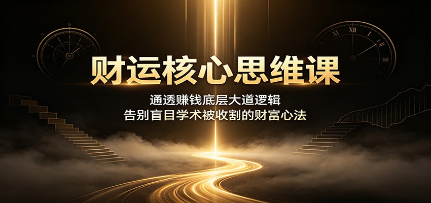 财运核心思维课:通透赚钱底层大道逻辑,告别盲目学术被收割的财富心法-齐力副业