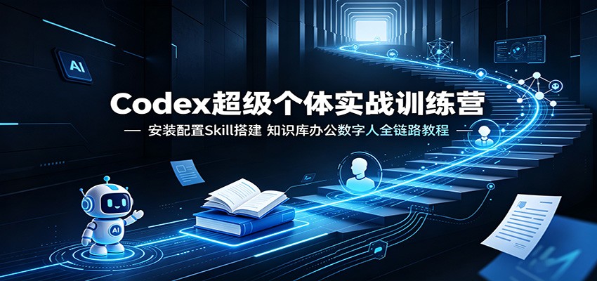 Codex超级个体实战训练营:安装配置Skill搭建,知识库办公数字人全链路教程-齐力副业