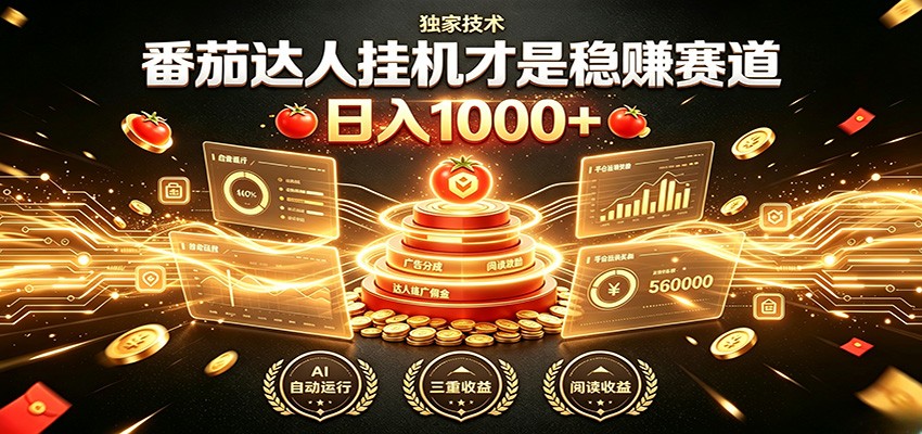 别再瞎找副业!番茄达人挂机才是稳赚赛道 日入1000+-齐力副业